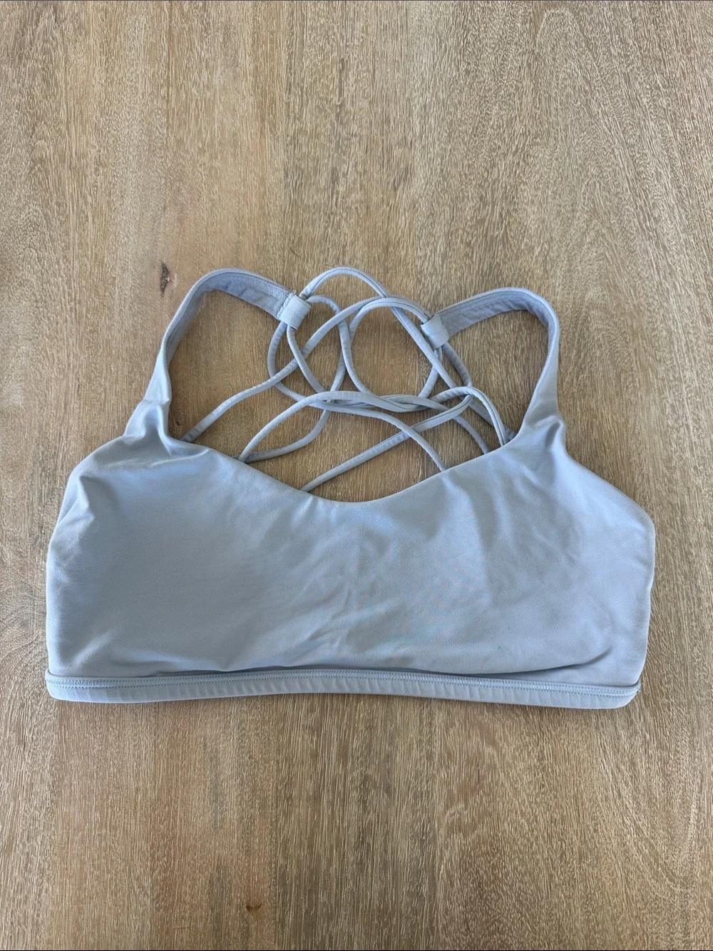 lululemon athletica Light Gray Strappy Sports Bra